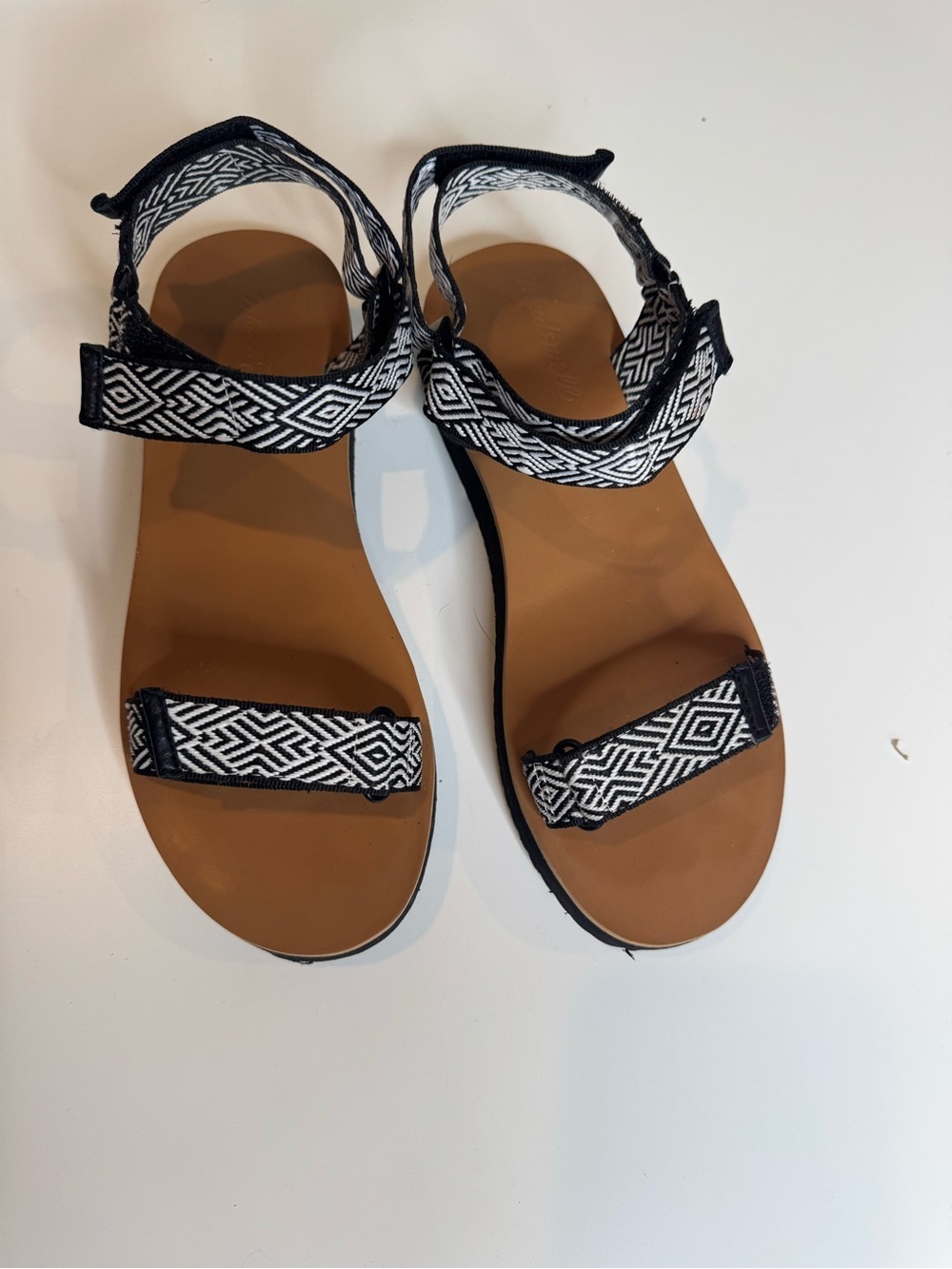 Madewell Maggie Sandal Abstract Design Hook & Loop Women's Size 7.5